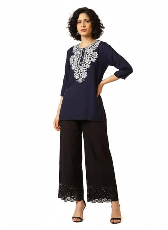 Urban Kanya Women Cotton Blend Solid Straight Kurti With Palazzo ( Multicoloured ) Urban Kanya Women Cotton Blend Solid Straight Kurti With Palazzo ( Multicoloured )