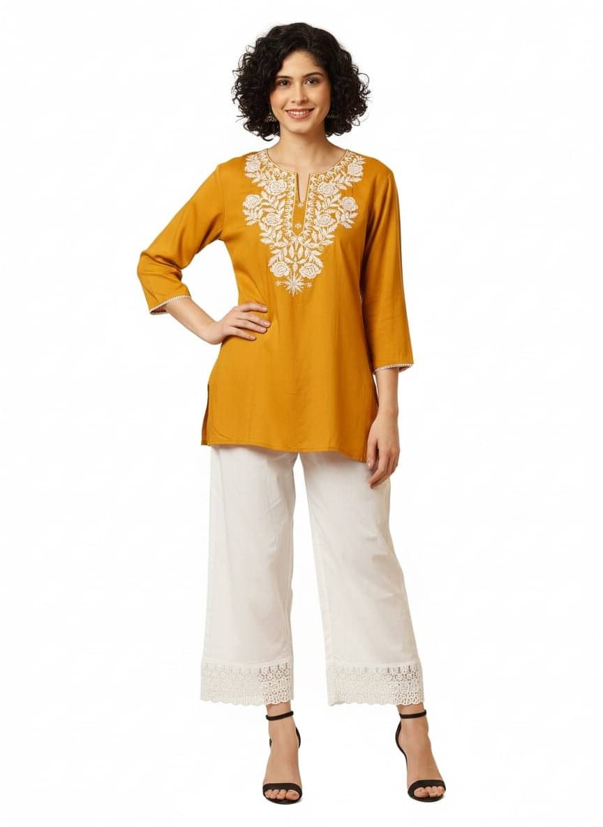     			Urban Kanya Women Cotton Blend Solid Straight Kurti With Palazzo ( Multicoloured )