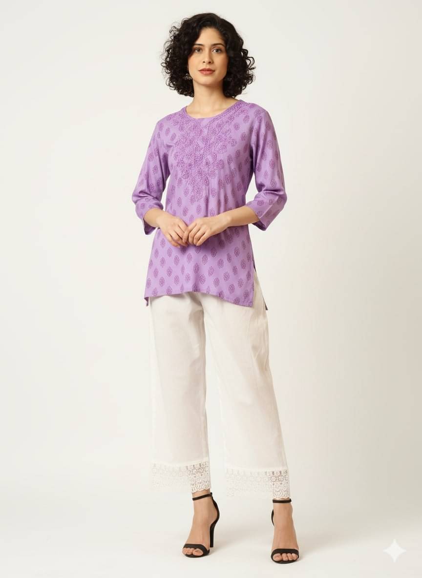     			Urban Kanya Women Cotton Blend Solid Straight Kurti With Palazzo ( Multicoloured )