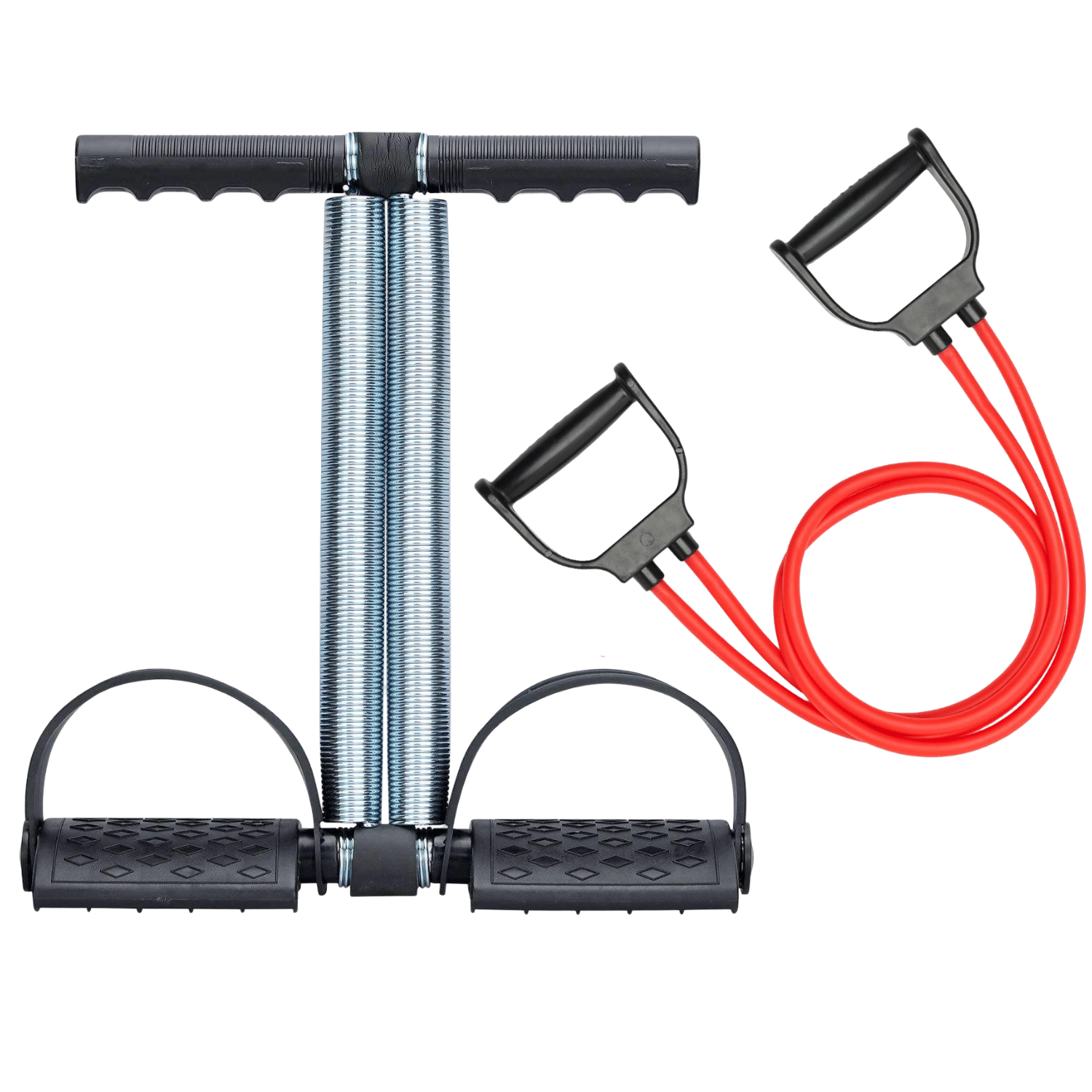 Veekly Combo Double Spring Tummy Trimmer with Resistance Toning Tube For Core, Abs, and Weight Loss Exercise for Men and Women Veekly Combo Double Spring Tummy Trimmer with Resistance Toning Tube For Core, Abs, and Weight Loss Exercise for Men and Women