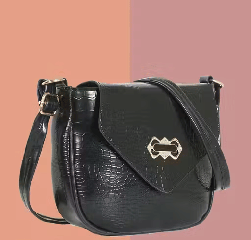     			Zaxcer Sling Bag PU Set of 1 ( Black )