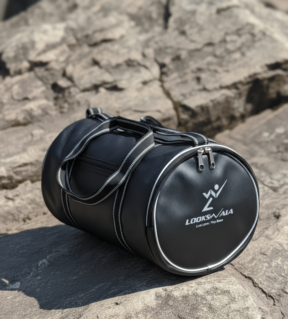     			lookswala 12 Ltrs Black Synthetic Duffle Bag