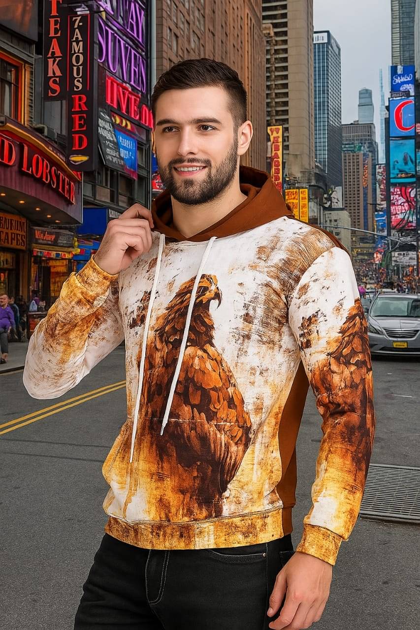     			yellow tree Polyester Hooded Men's Sweatshirt - Brown ( Pack of 1 )