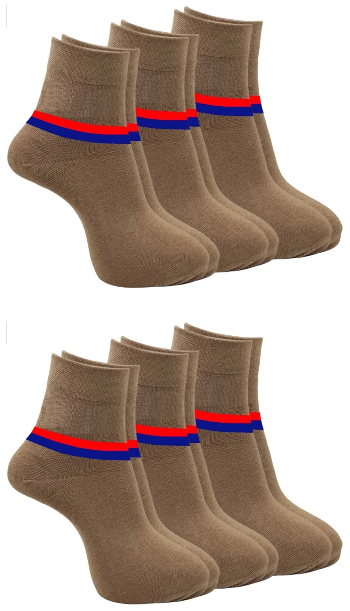     			Akeeta Pack of 6 Men's Cotton Ankle Length Socks ( Khaki )