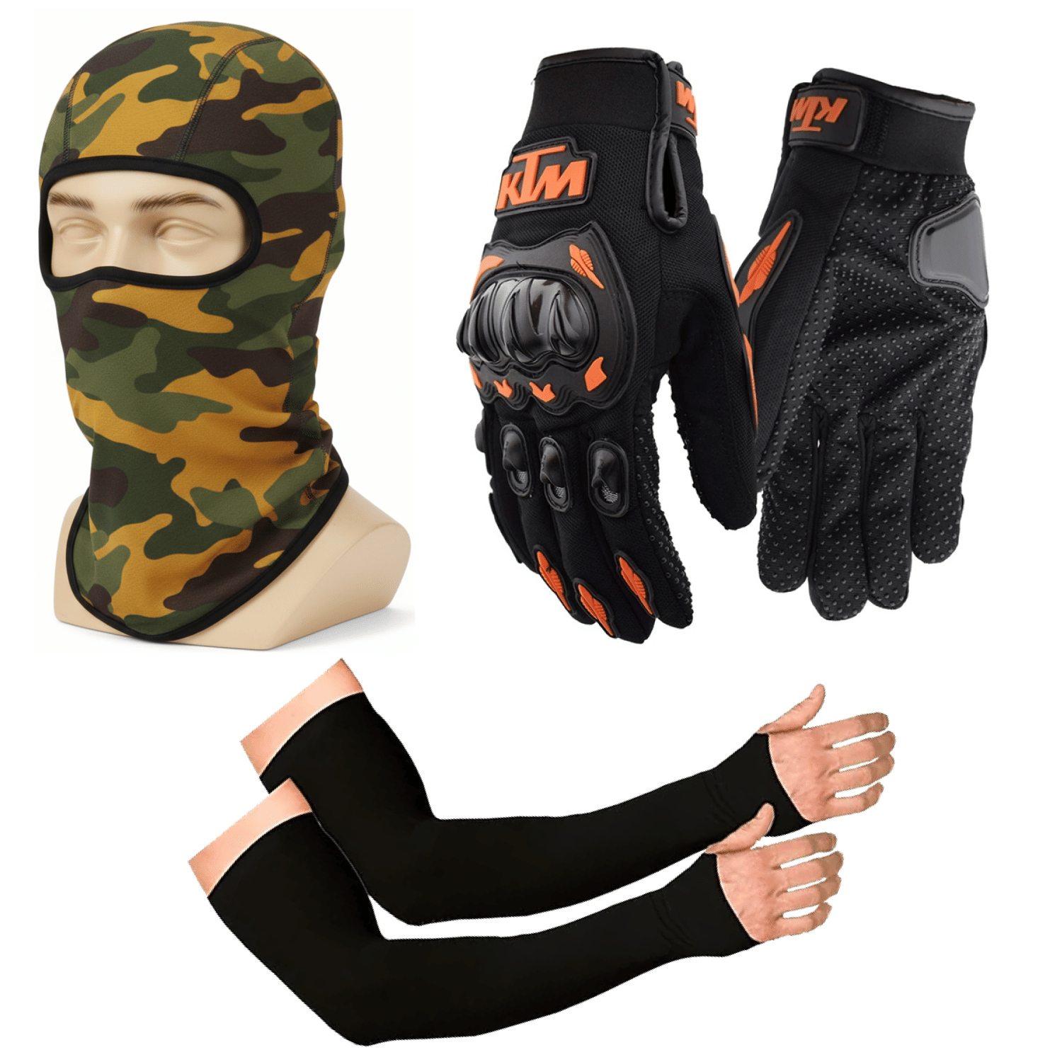 Aksmit Bike Riding & Sports Protection Combo – Mask, Gloves & Arm Sleeves for Men & Women Aksmit Bike Riding & Sports Protection Combo – Mask, Gloves & Arm Sleeves for Men & Women