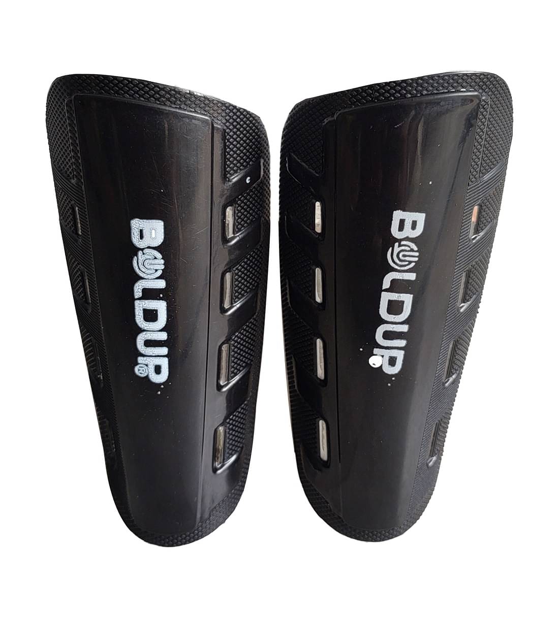     			Boldup Premium Football Shinguards for Men & Women | Lightweight Protective Shin Pads with EVA Foam Cushioning & Adjustable Straps | Ideal for Soccer Training & Matches 2 pc Black 8holeNew