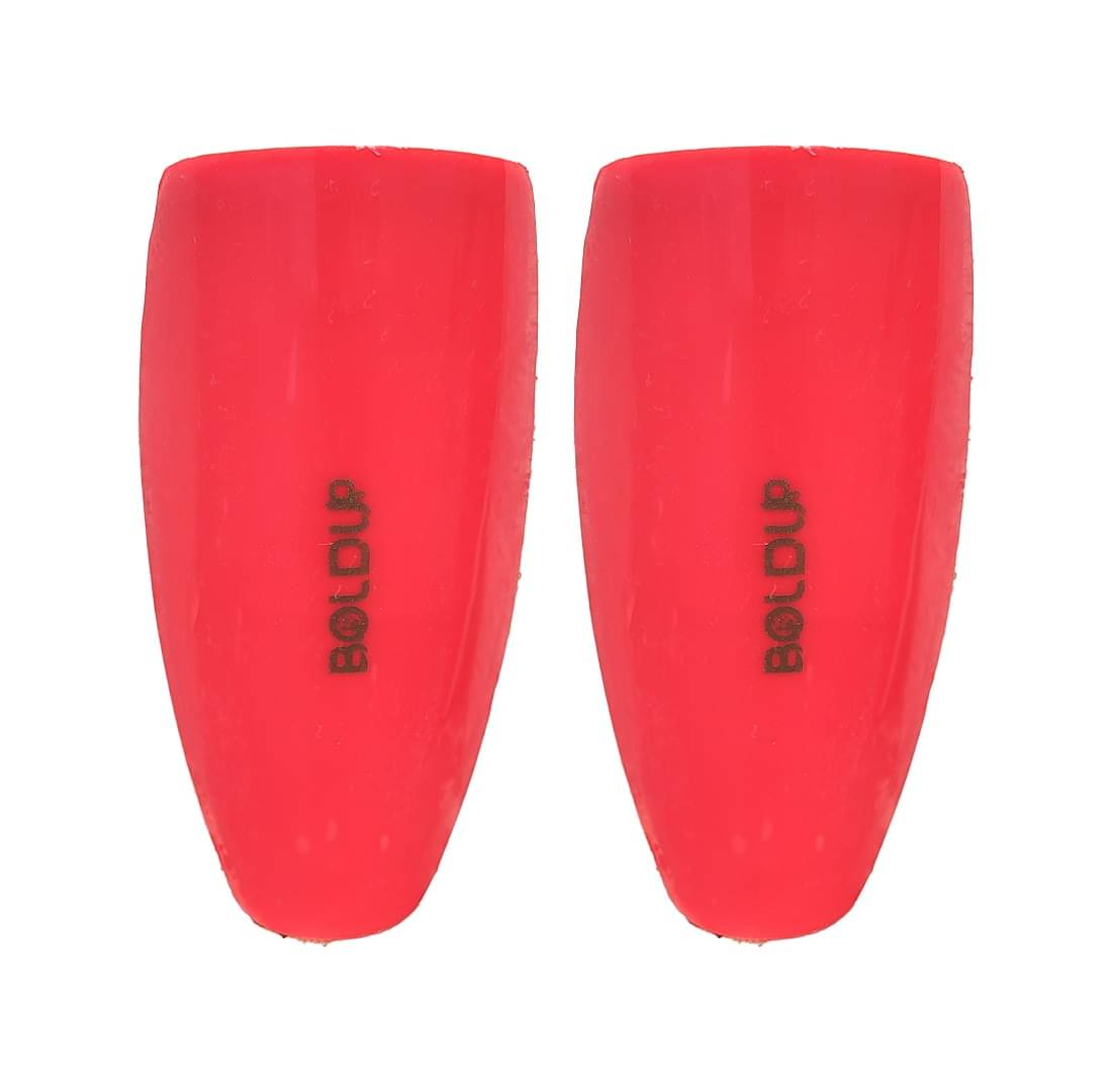     			Boldup Premium Football Shinguards for Men & Women | Lightweight Protective Shin Pads with EVA Foam Cushioning & Adjustable Straps | Ideal for Soccer Training & Matches 2 pc red mini