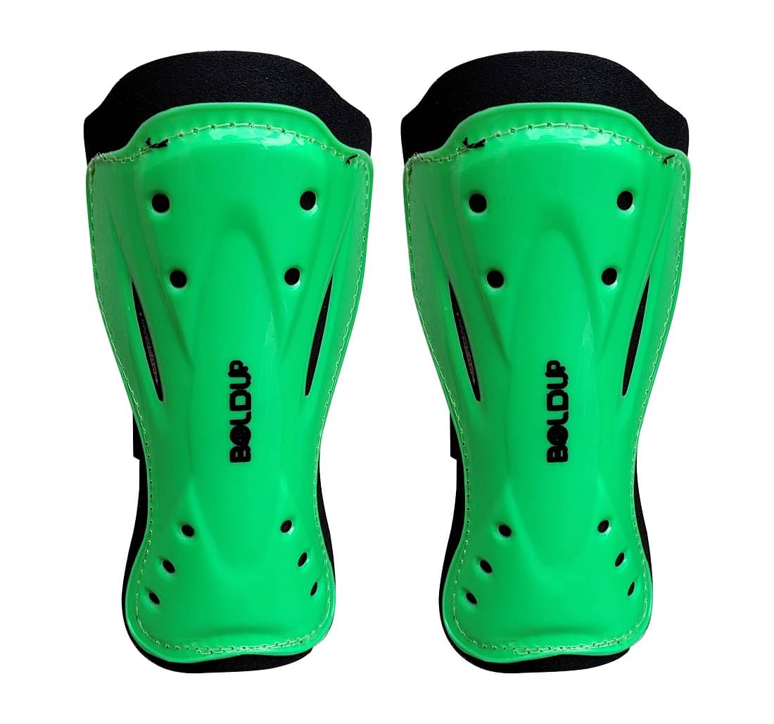     			Boldup Premium Football Shinguards for Men & Women | Lightweight Protective Shin Pads with EVA Foam Cushioning & Adjustable Straps | Ideal for Soccer Training & Matches 2 pc green big