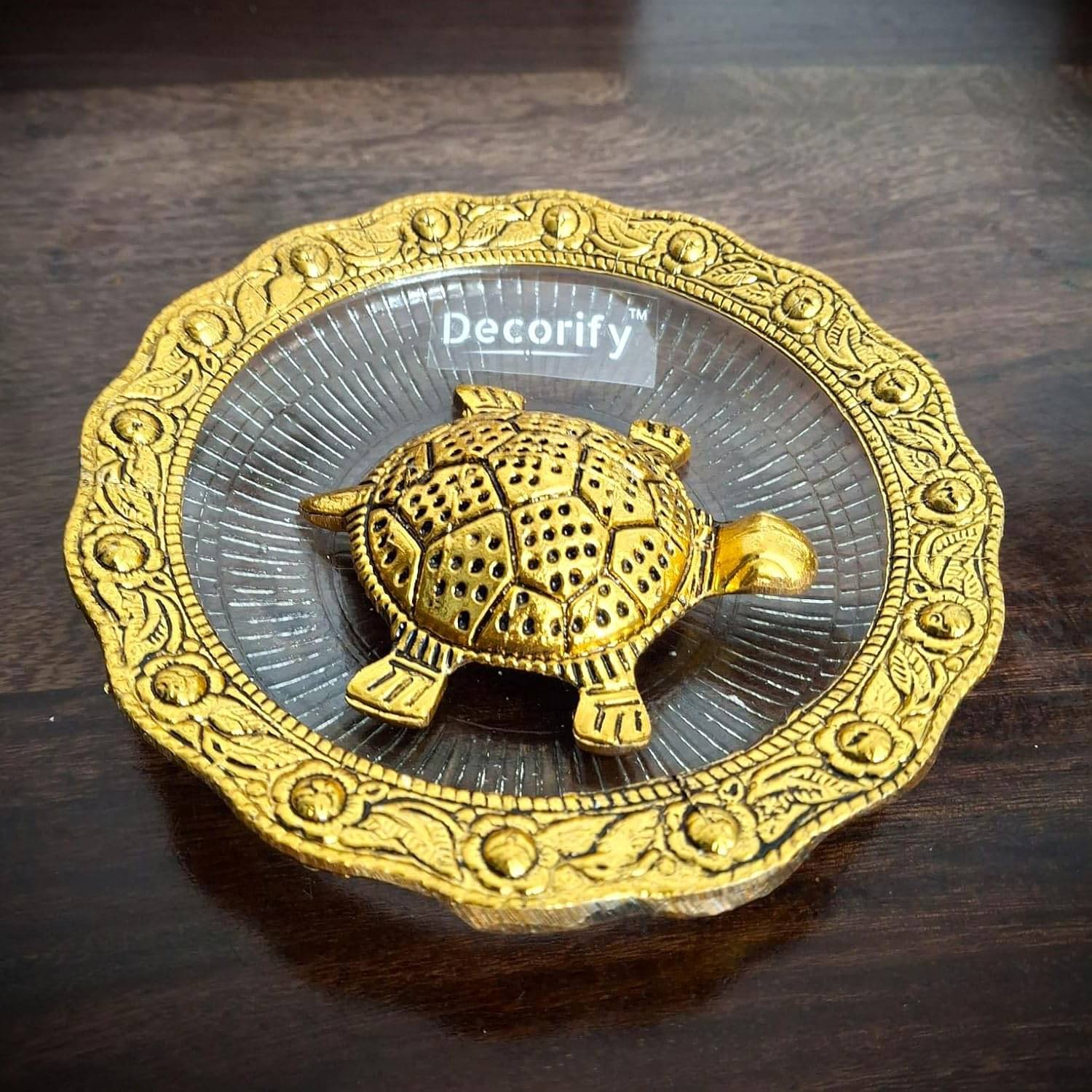 DECORIFY Vastu, Feng Shui Metal Turtle Tortoise with Glass Plate | Ideal for Home, Office or Factory | Brings Good Luck and Prosperity DECORIFY Vastu, Feng Shui Metal Turtle Tortoise with Glass Plate | Ideal for Home, Office or Factory | Brings Good Luck and Prosperity