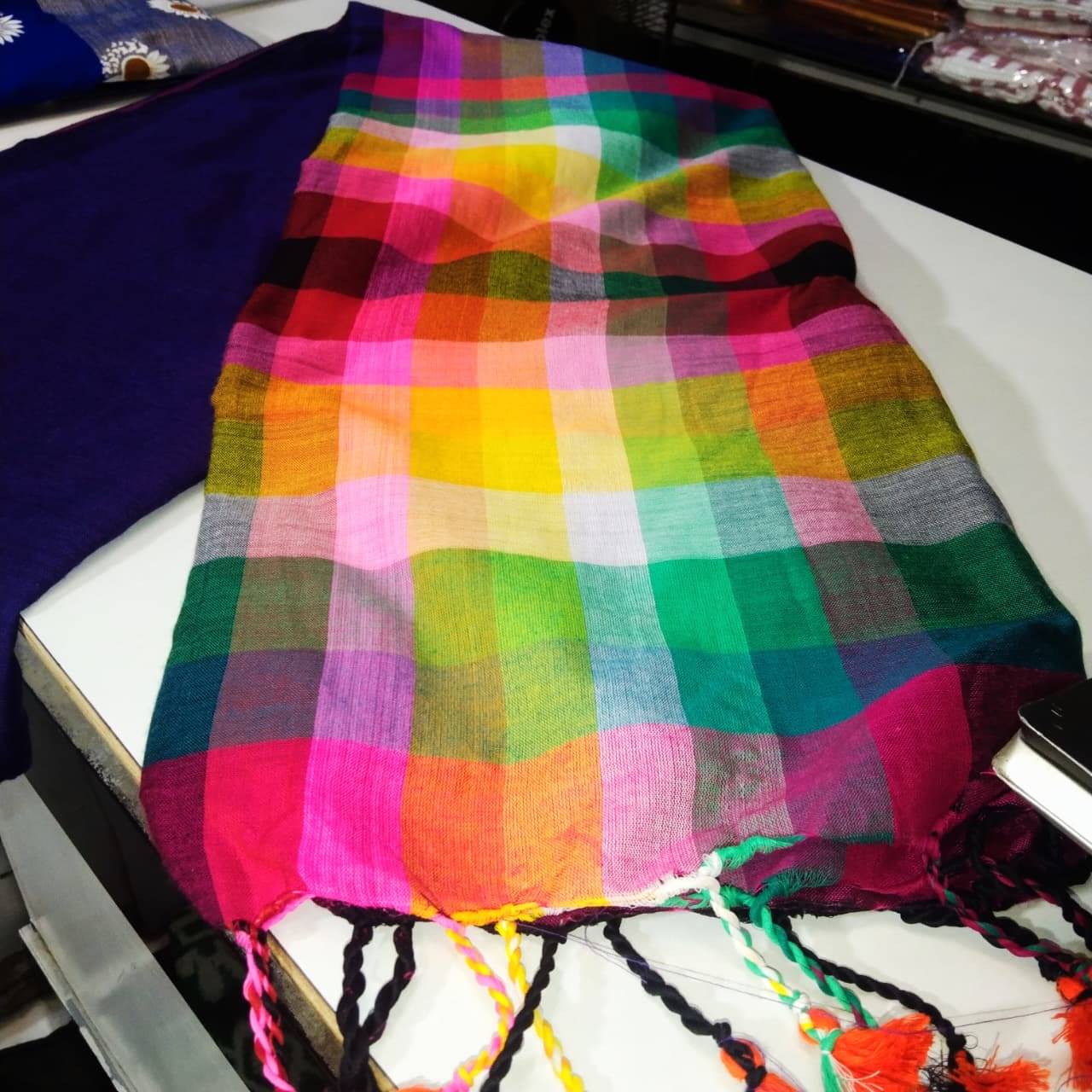 PRIYAM STYLE HUB Cotton Blend Colorblock Regular Saree With Unstitched Blouse Piece ( Multicolor )     			PRIYAM STYLE HUB Cotton Blend Colorblock Regular Saree With Unstitched Blouse Piece ( Multicolor )