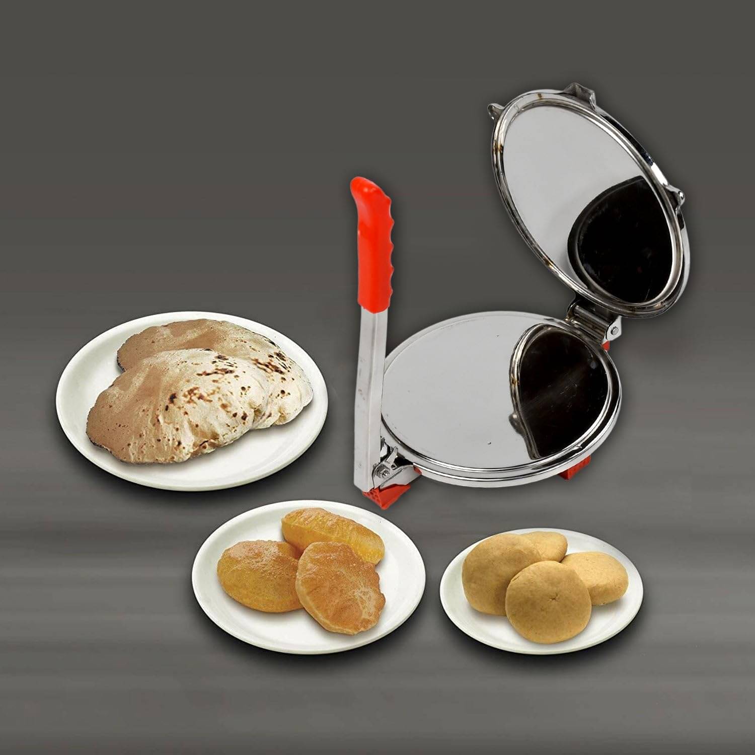 Premium Puri Press Maker | Stainless Steel Roti, Chapati, Papad, Khakra, & Puri Press Machine | Heavy-Duty Manual Press with Non-Slip Handle | 23cm Diameter - Easy to Use & Clean Premium Puri Press Maker | Stainless Steel Roti, Chapati, Papad, Khakra, & Puri Press Machine | Heavy-Duty Manual Press with Non-Slip Handle | 23cm Diameter - Easy to Use & Clean