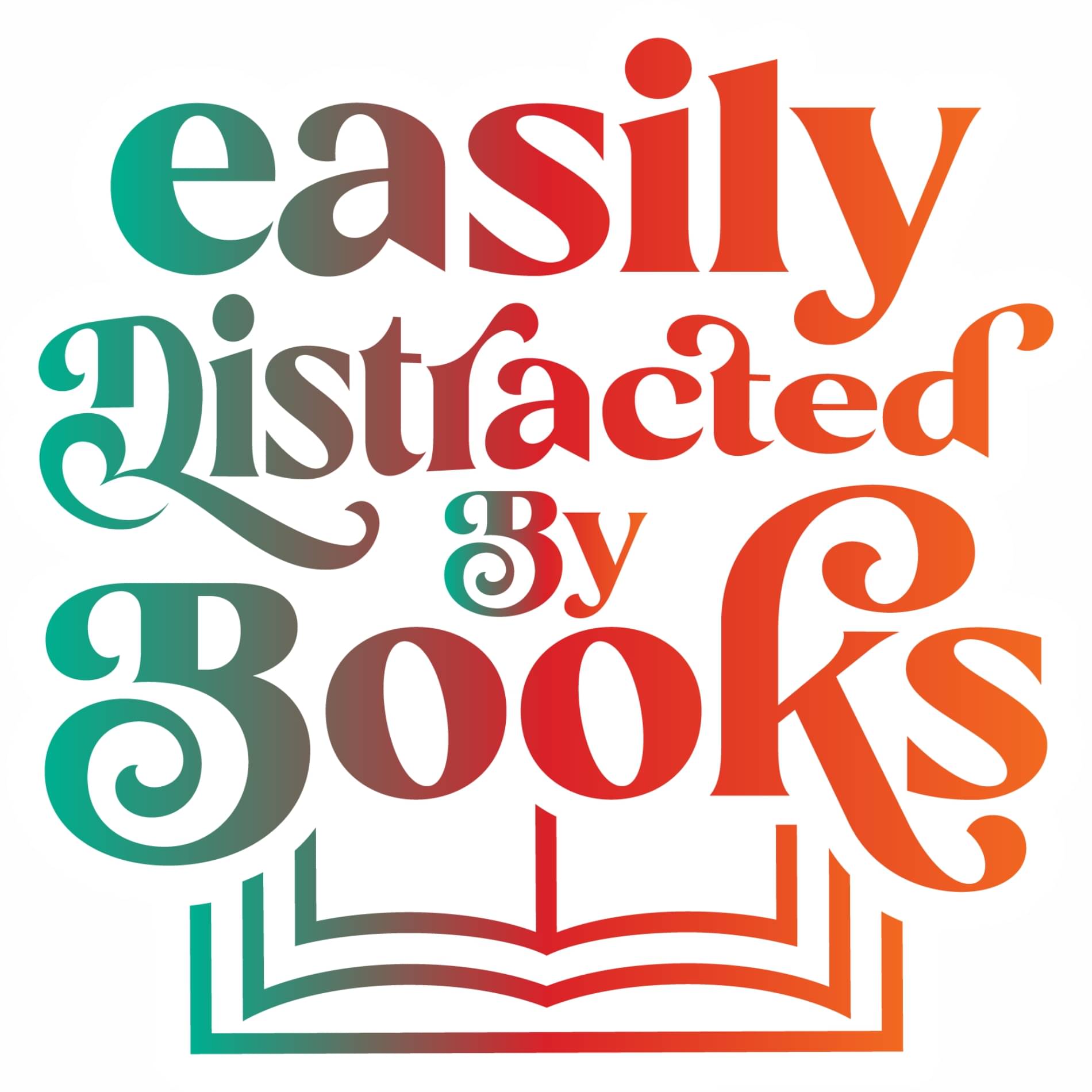     			Reader Humor: 12x12 Inch Vinyl "Easily Distracted By Books" Wall Sticker