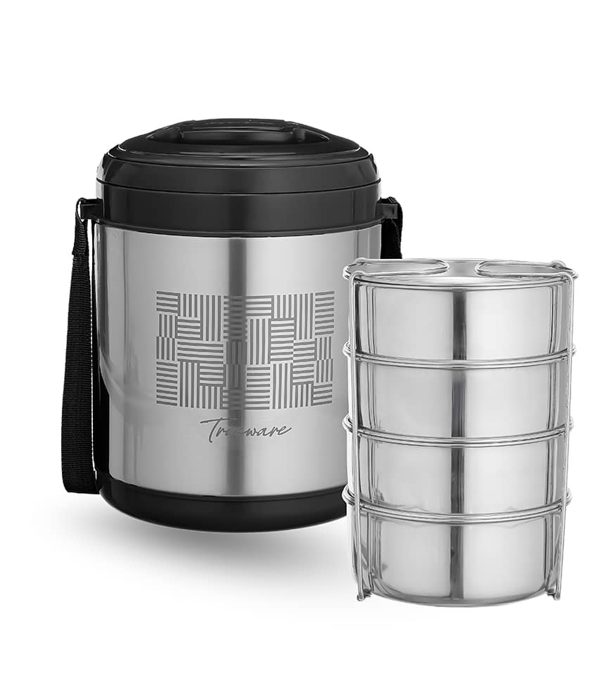 Trueware Legend 4 Stainless Steel Insulated Lunch Box 4 - Container ( Pack of 1 )