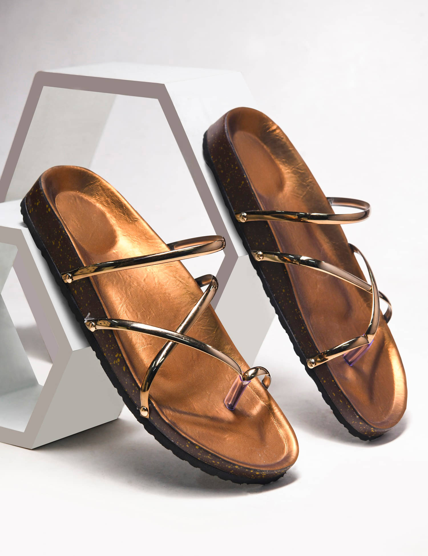     			Try me Copper Women's Flats