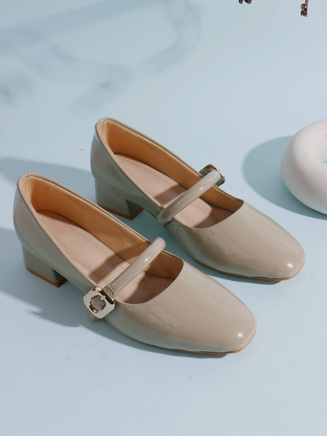     			Try me Cream Women's Sandal Heels