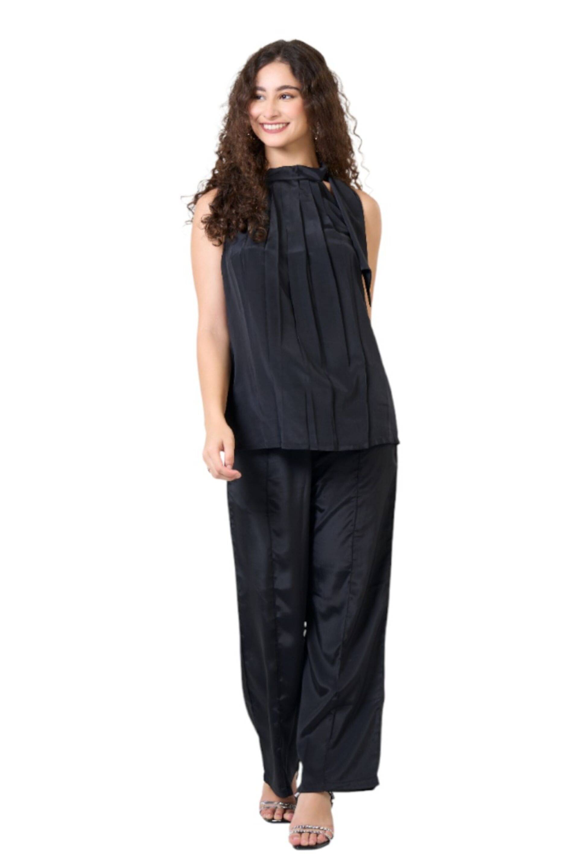     			Urban Sundari Women Top With Trousers Co-Ord Set ( Black )