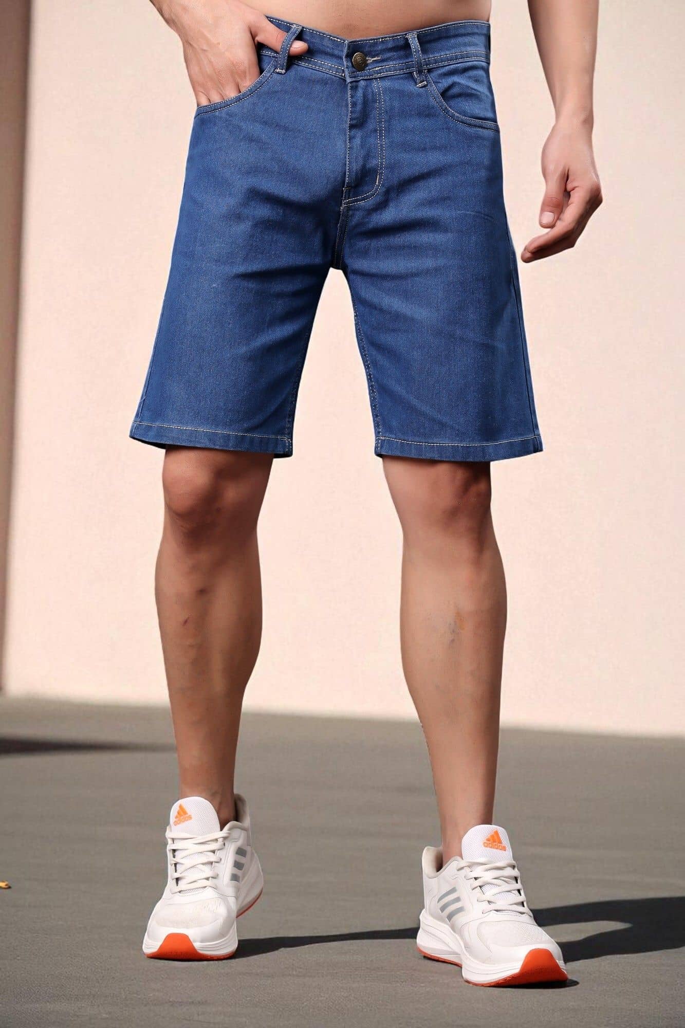 ZAYSH Blue Cotton Blend Men's Denim Shorts ( Pack of 1 ) - Shorts | Buy online on ZillyBuy