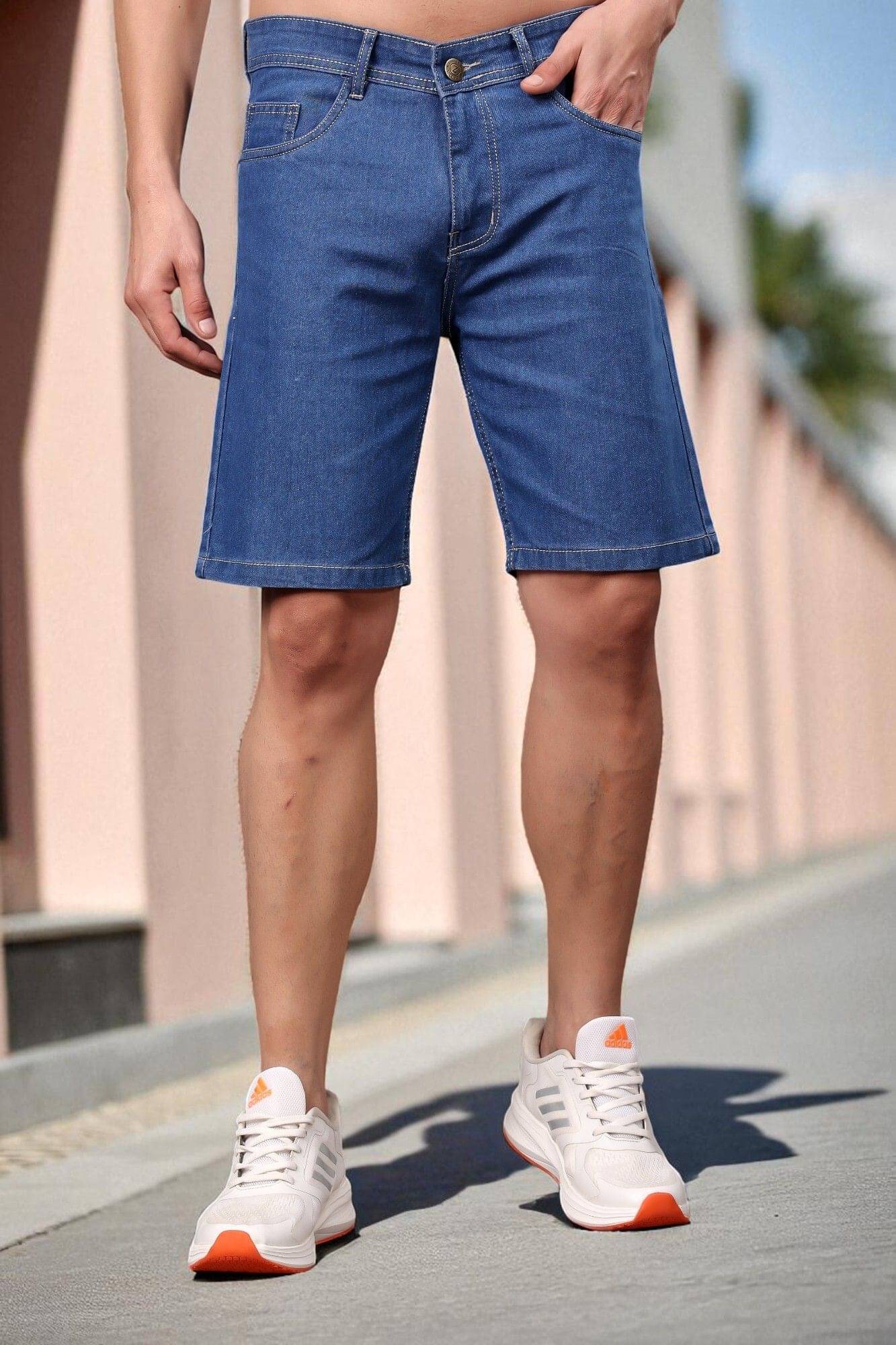     			ZAYSH Blue Cotton Blend Men's Denim Shorts ( Pack of 1 )