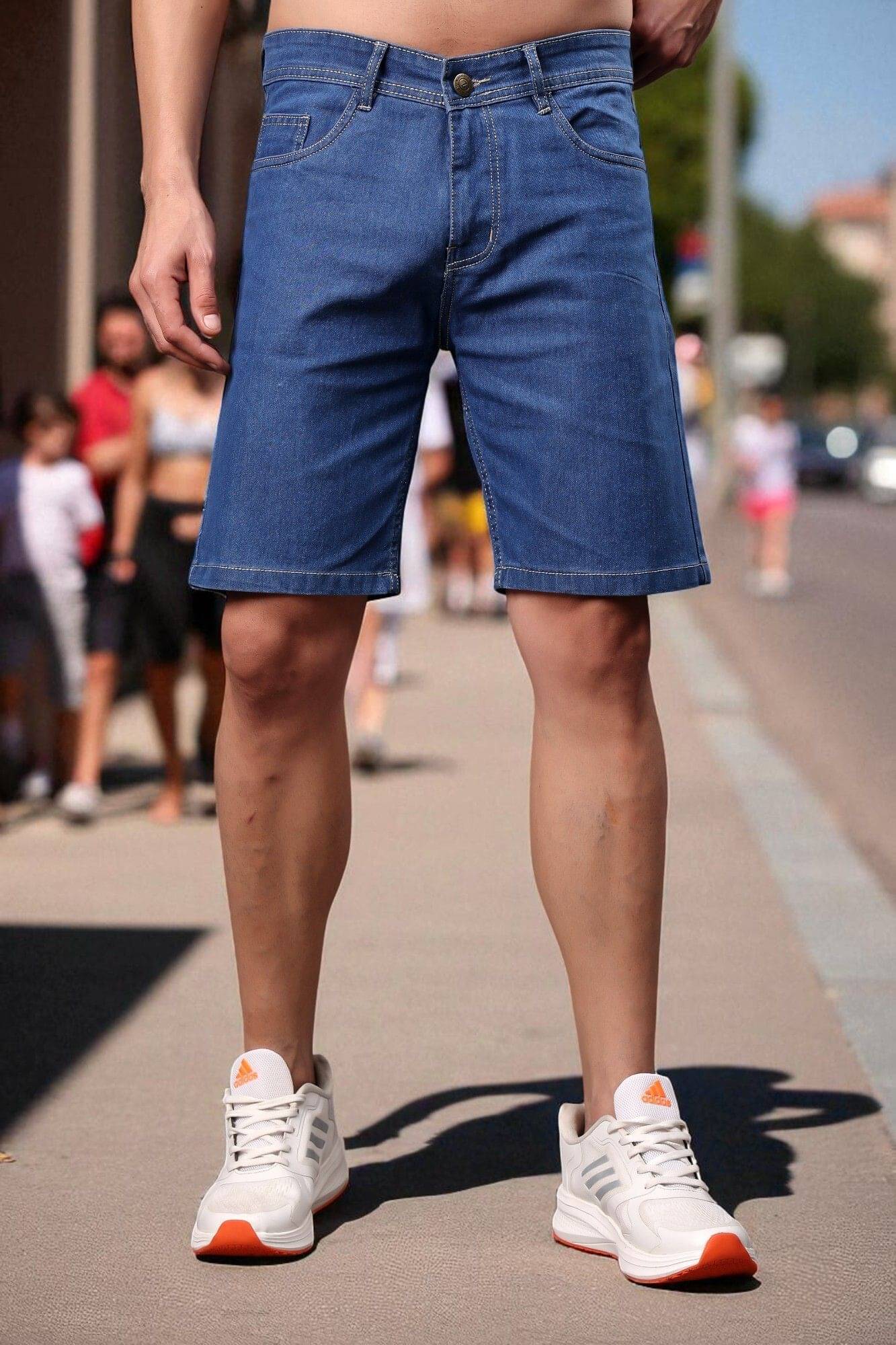     			ZAYSH Blue Cotton Blend Men's Denim Shorts ( Pack of 1 )