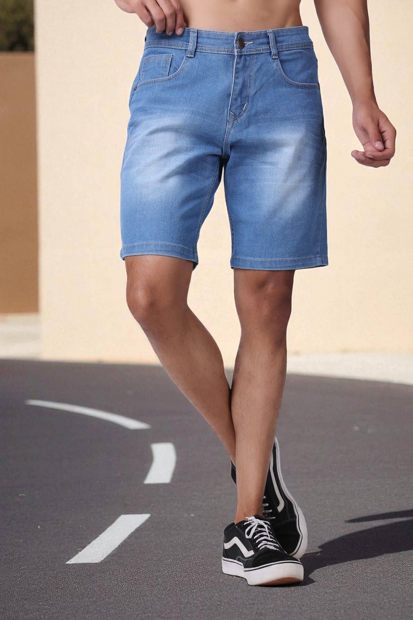 ZAYSH Blue Cotton Blend Men's Denim Shorts ( Pack of 1 ) - Shorts | Buy online on ZillyBuy