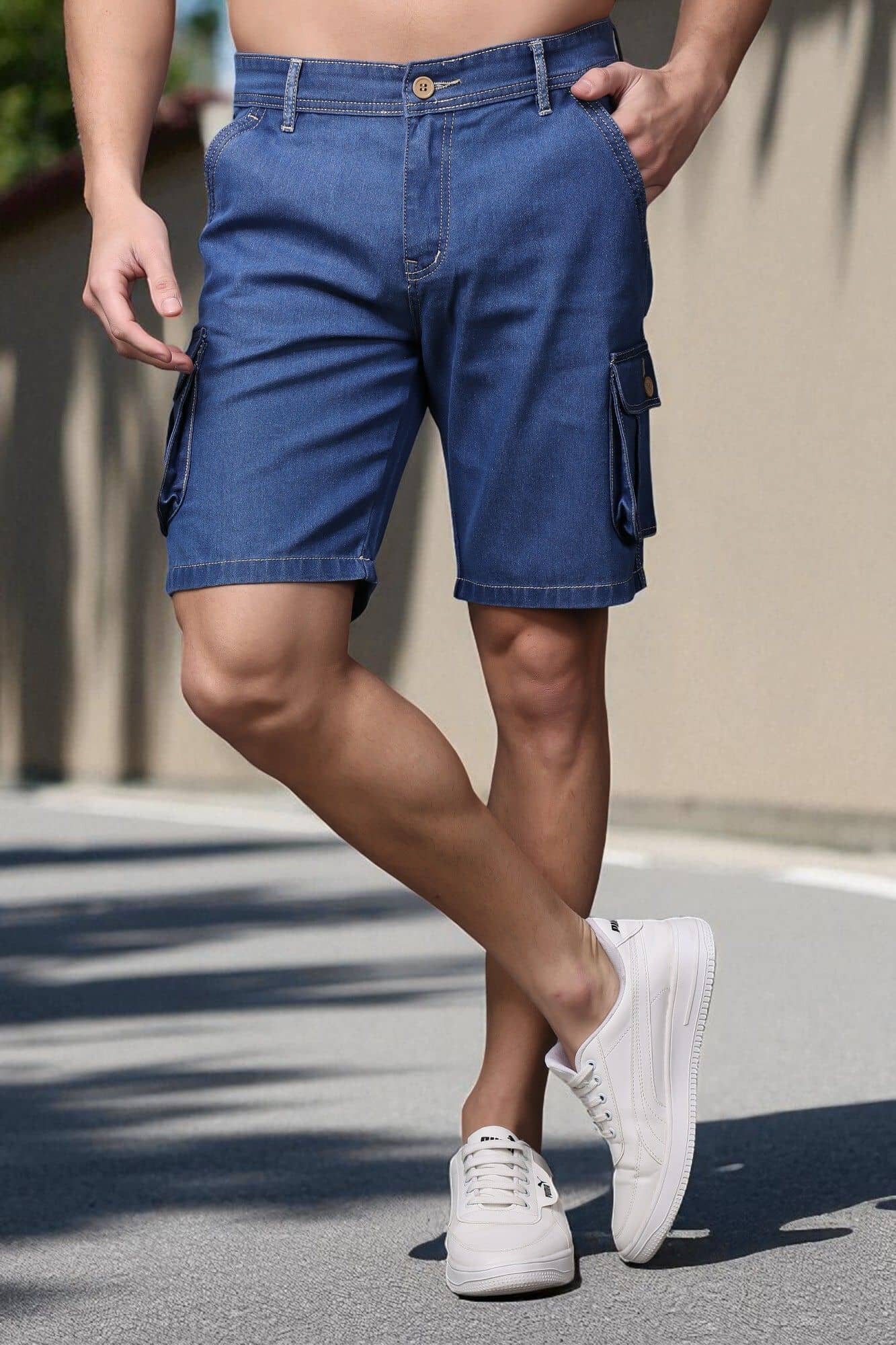 ZAYSH Blue Cotton Blend Men's Denim Shorts ( Pack of 1 ) - Shorts | Buy online on ZillyBuy