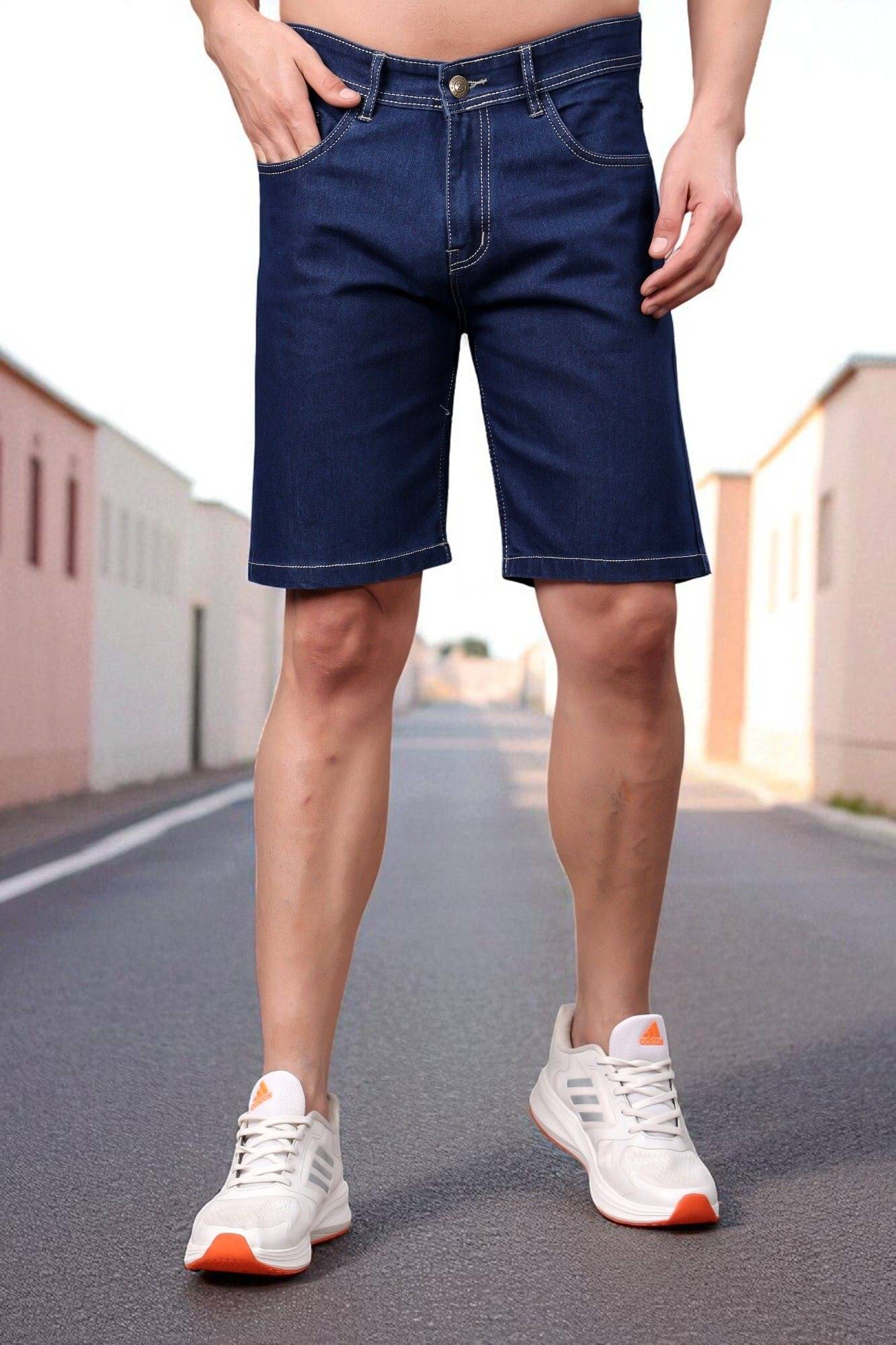 ZAYSH Navy Blue Cotton Blend Men's Denim Shorts ( Pack of 1 ) ZAYSH Navy Blue Cotton Blend Men's Denim Shorts ( Pack of 1 )