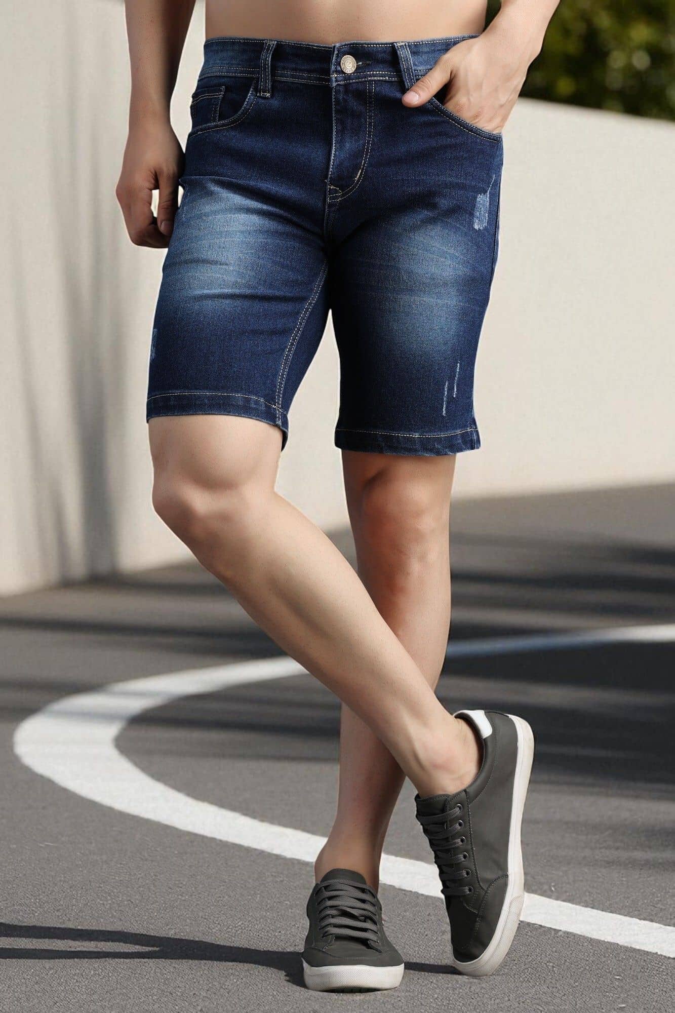 ZAYSH Blue Cotton Blend Men's Denim Shorts ( Pack of 1 ) - Shorts | Buy online on ZillyBuy