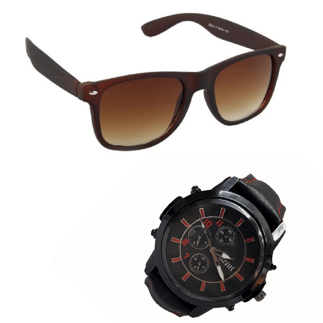     			uzak Brown Rectangular Sunglasses ( Pack of 2 )