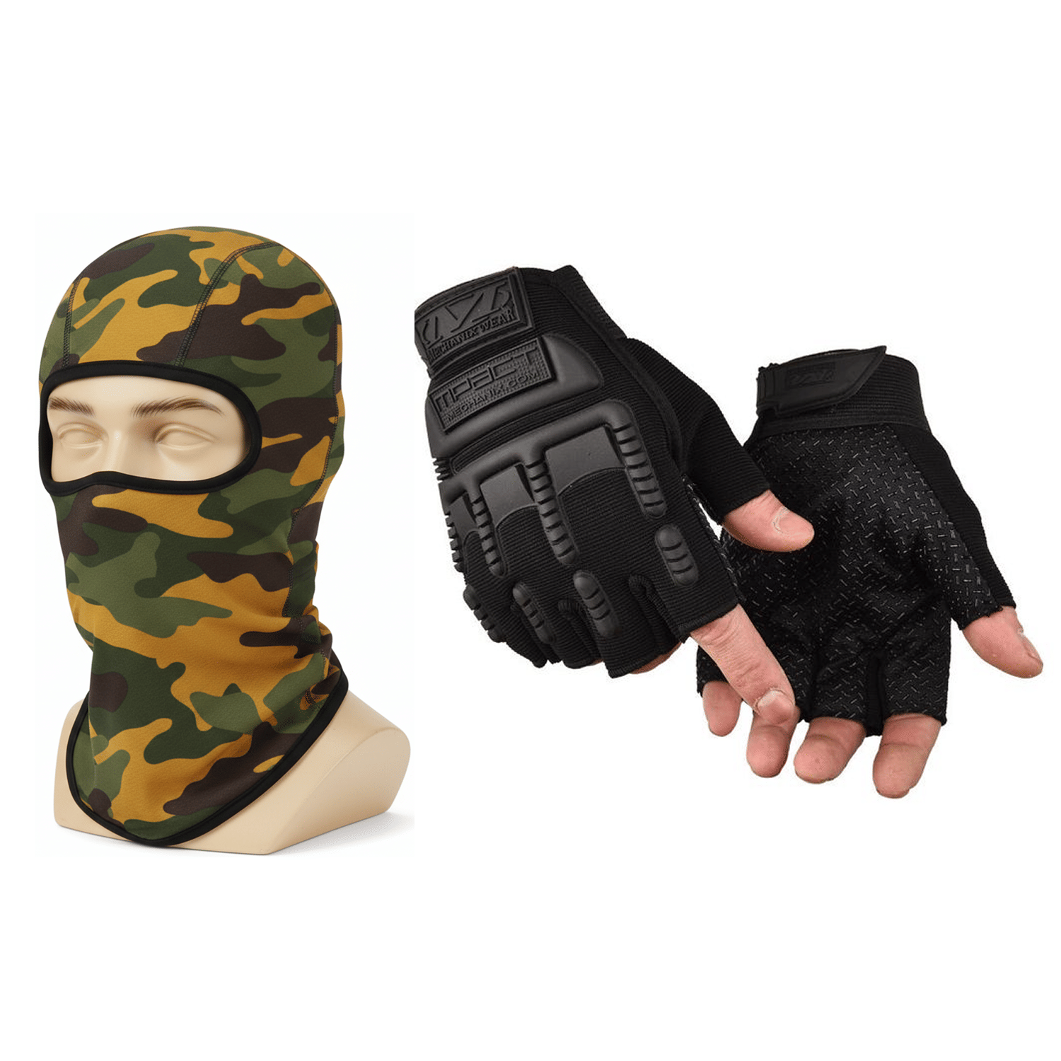 Aksmit Half-Outdoor-GLV Half Finger Motorcycle Riding Gloves with Multi-Functional Balaclava Full Face Mask for Men & Women – UV Protection, Dustproof, and All-Season Outdoor Sports Gear Aksmit Half-Outdoor-GLV Half Finger Motorcycle Riding Gloves with Multi-Functional Balaclava Full Face Mask for Men & Women – UV Protection, Dustproof, and All-Season Outdoor Sports Gear