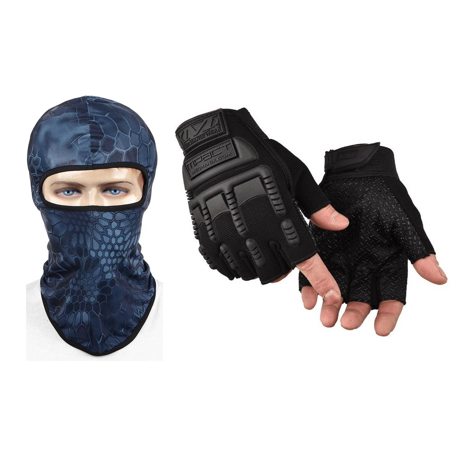 Aksmit Half-Outdoor-GLV Half Finger Motorcycle Riding Gloves with Multi-Functional Balaclava Full Face Mask for Men & Women – UV Protection, Dustproof, and All-Season Outdoor Sports Gear Aksmit Half-Outdoor-GLV Half Finger Motorcycle Riding Gloves with Multi-Functional Balaclava Full Face Mask for Men & Women – UV Protection, Dustproof, and All-Season Outdoor Sports Gear