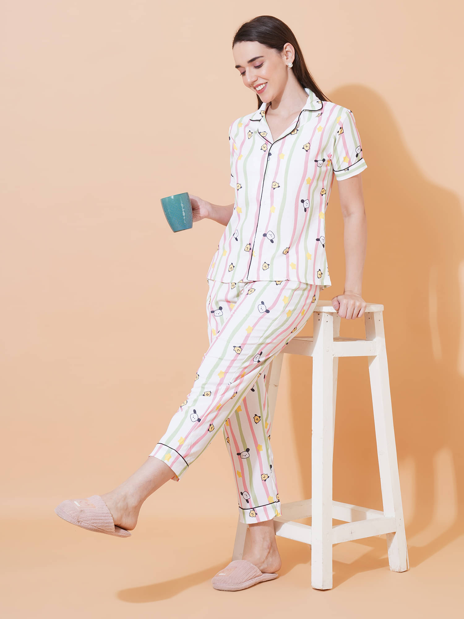     			Arv Trends Lycra Printed Women Top with Pyjama ( Multicolor )