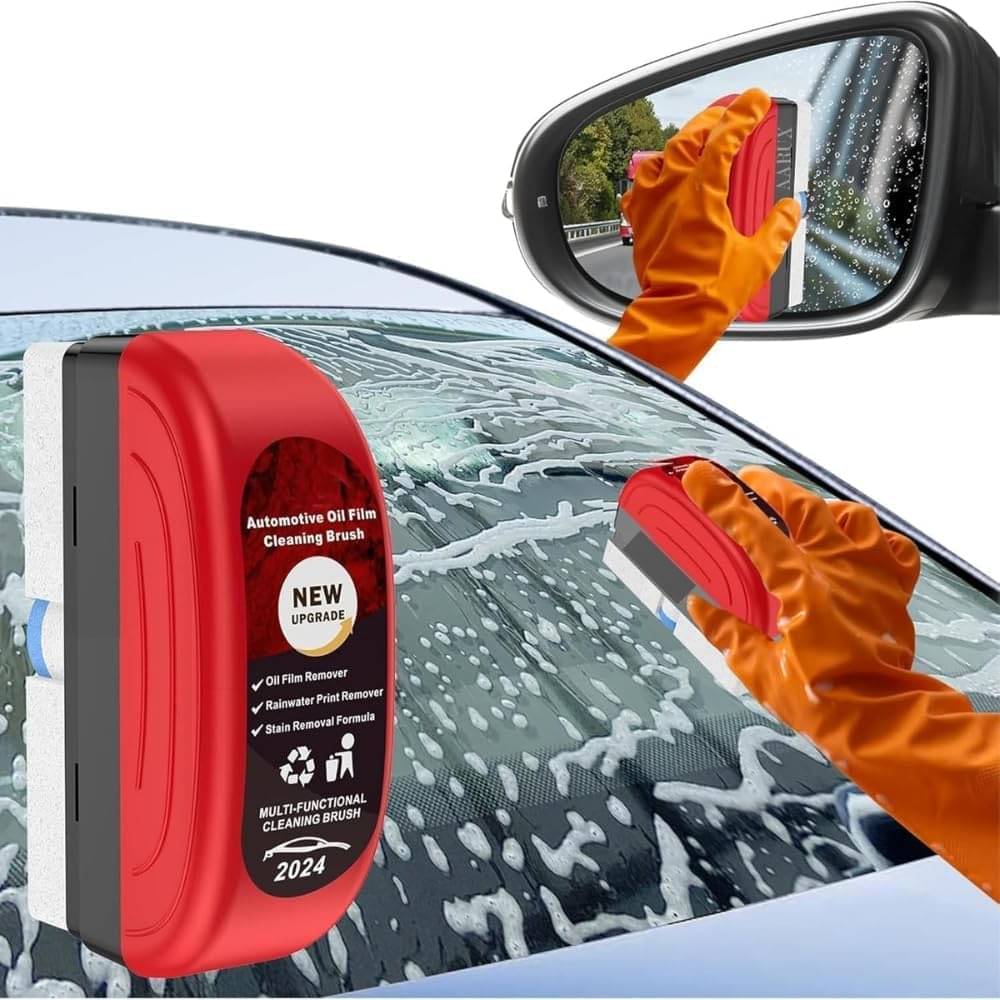    			Automotive Oil Film Cleaning Brush, Glass Cleaning Board, Car Glass Oil Film Removal Cleaner, Powerful Windshield Cleaner & Oil Film Remover, Enhance Visual Effect of Windshield