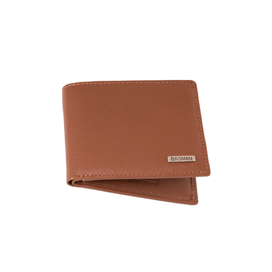     			BAGMAN Leather Solid Men's Two Fold Wallet,RFID Wallet With 8 Slots For Card ( Tan , Pack of 1 )