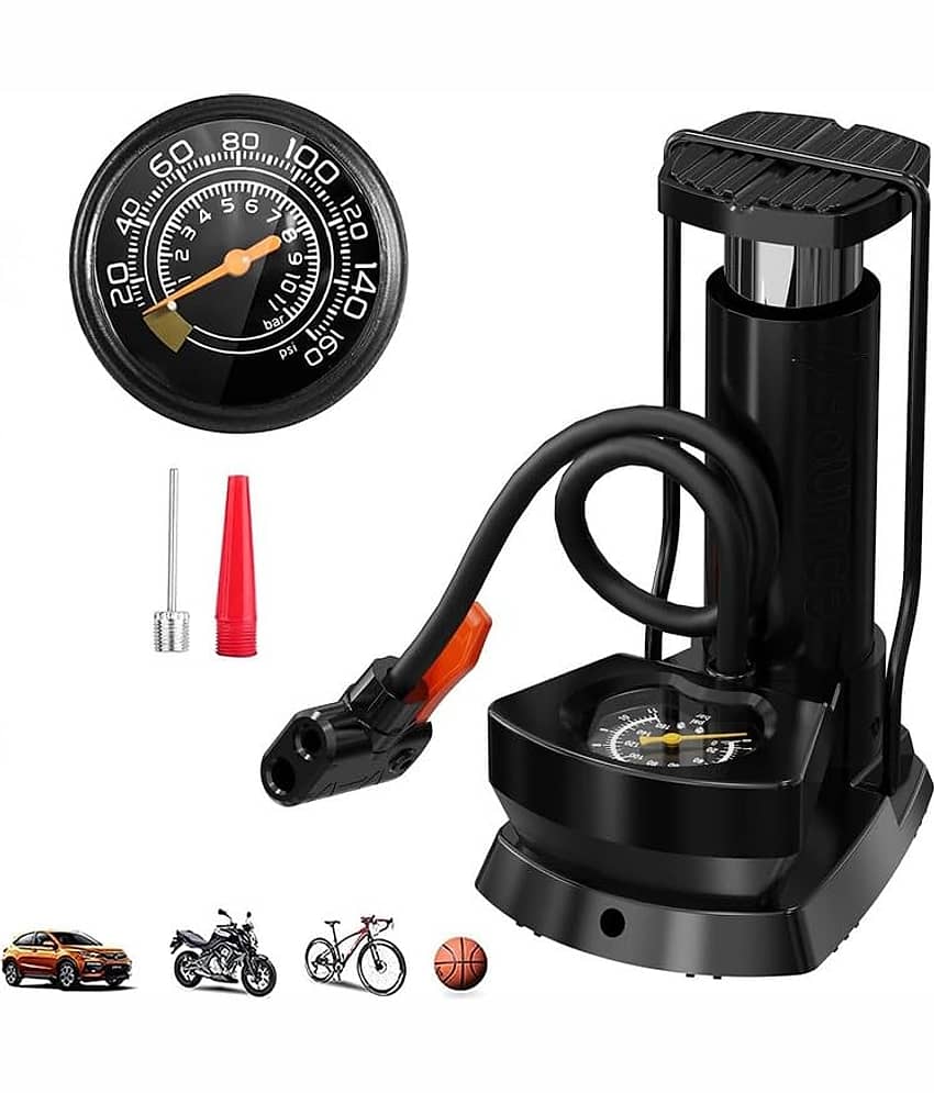 Bhavyta Portable High Pressure Foot Air Pump Heavy Compressor Cylinder with Gauge Floor for Bicycle, Car and Motorbike for Football Cycle Pumps for Bicycle for Tubeless - Sports and Fitness Equipment | Buy online on ZillyBuy