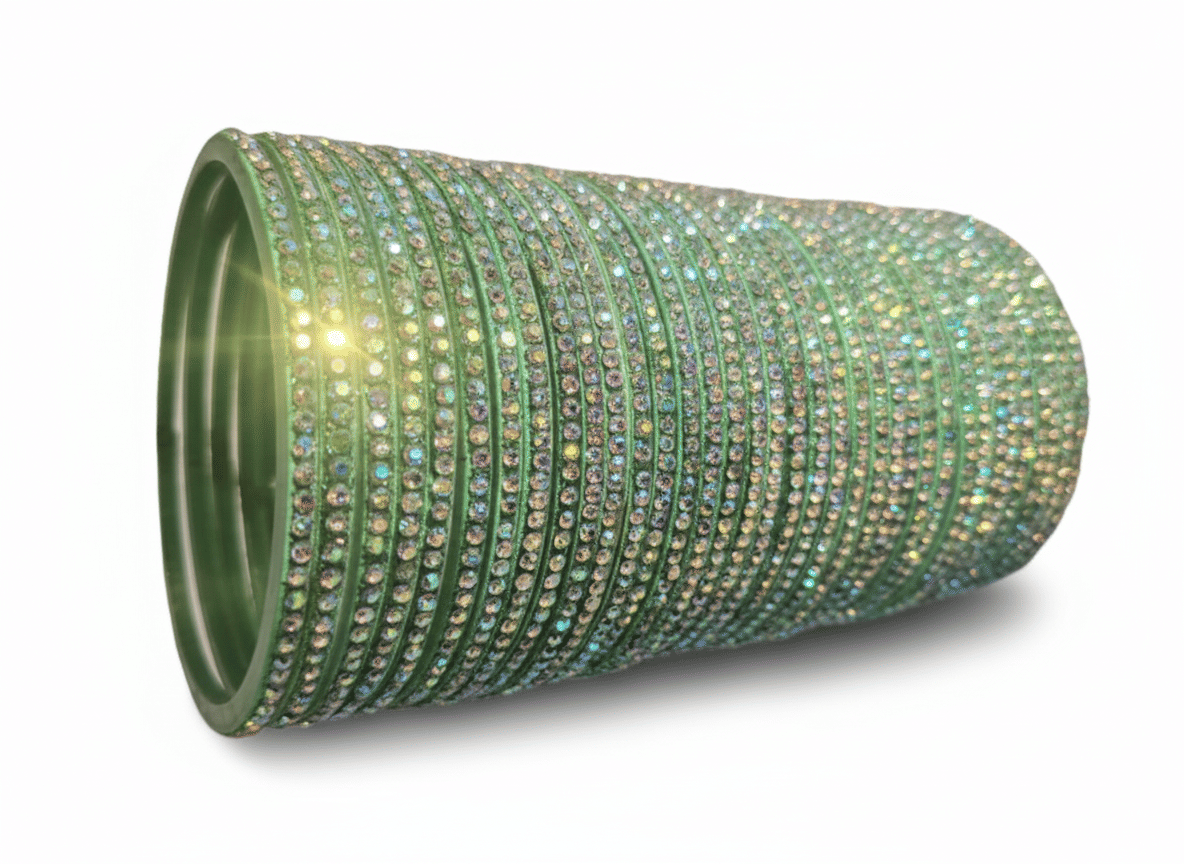 Divine Glass Mint Green Bangle Set ( Pack of 36 ) Divine Glass Mint Green Bangle Set ( Pack of 36 )