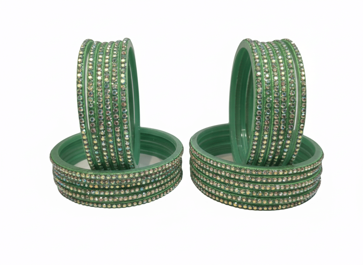 Divine Glass Mint Green Bangle Set ( Pack of 24 ) Divine Glass Mint Green Bangle Set ( Pack of 24 )