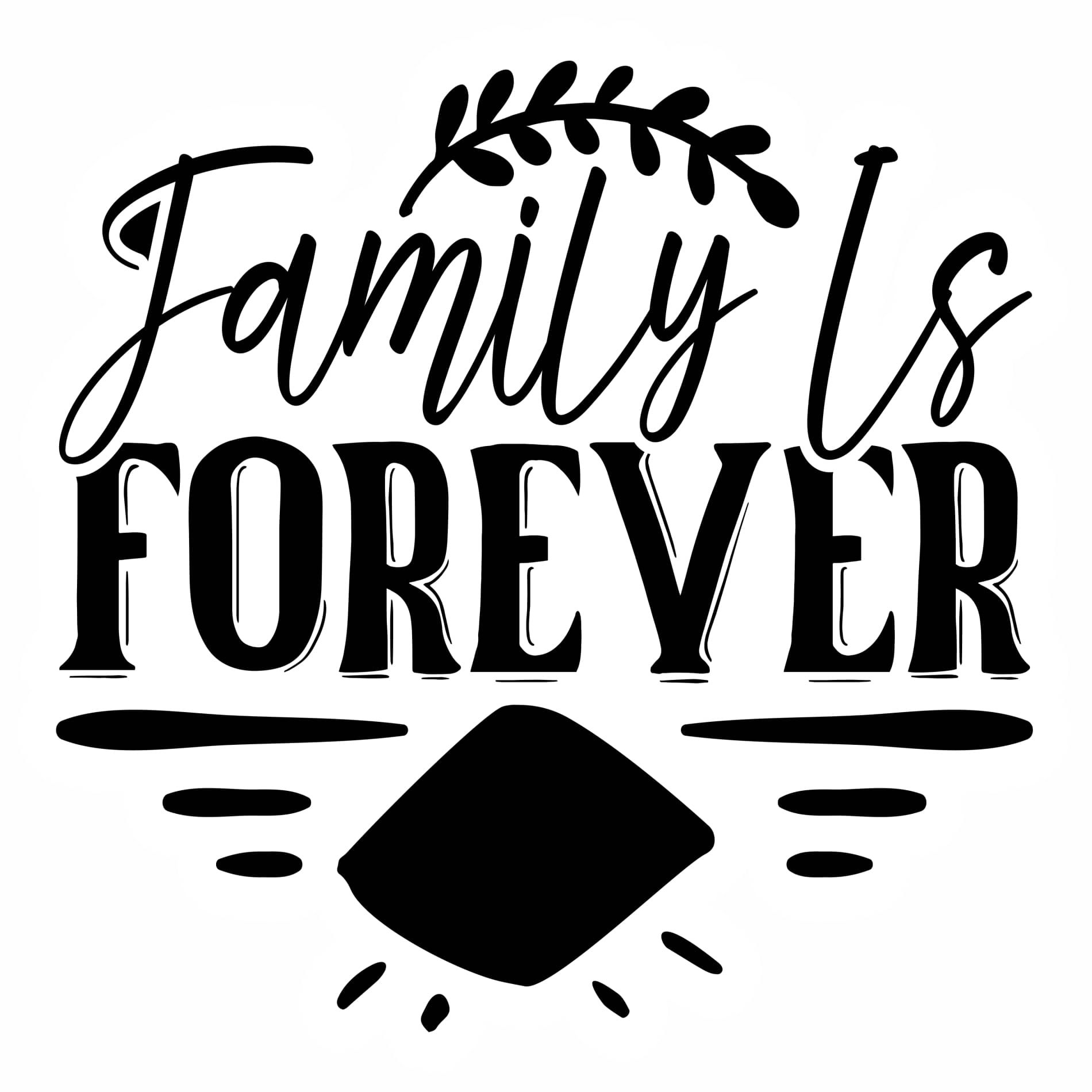     			Enduring Love: 16x16 Inch Vinyl "Family Is Forever" Wall Sticker