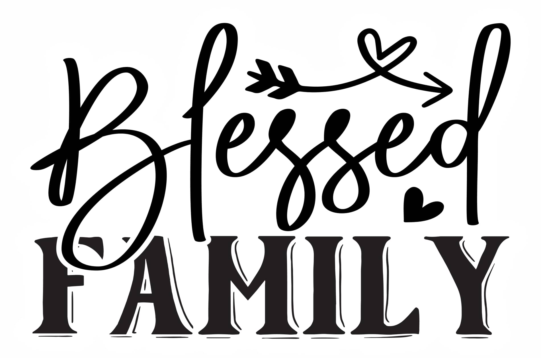     			Heartfelt Home: 18x12 Inch Vinyl "Blessed Family" Wall Sticker