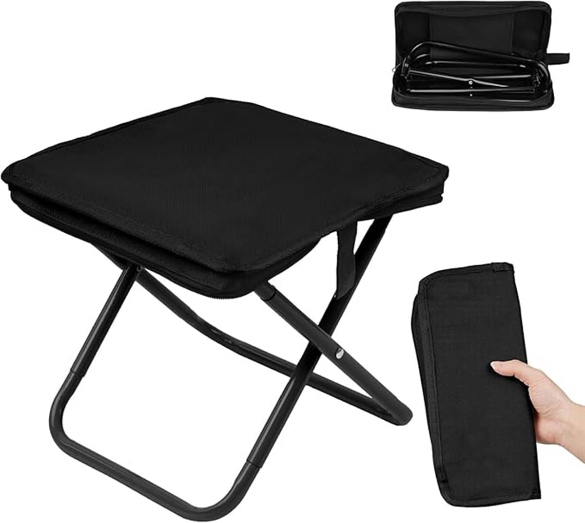     			KHUBEE Folding Stool – Lightweight, Durable, and Travel-Friendly (BLACK)
