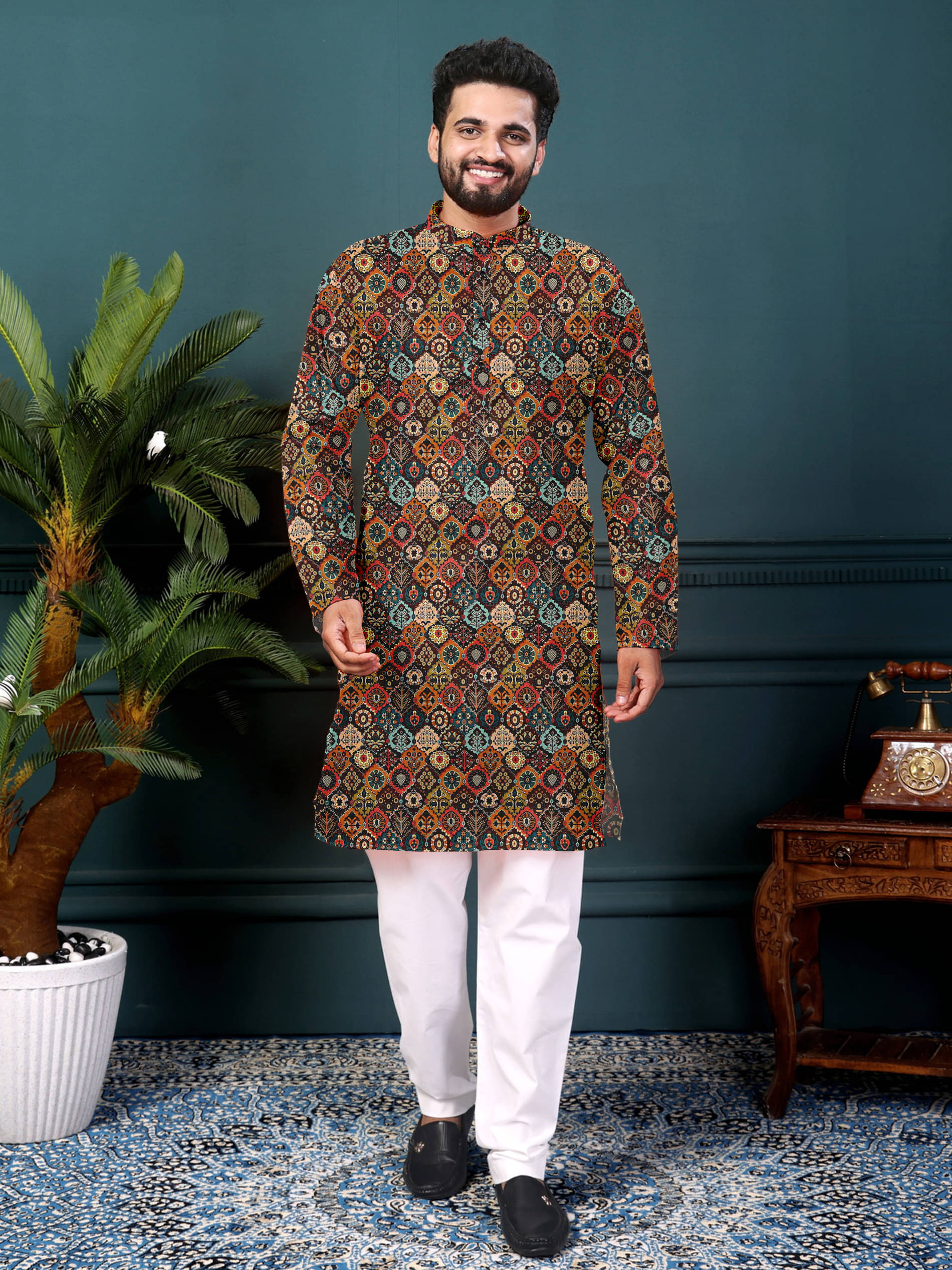 LAXBON Brown Cotton Blend Men's Regular Kurta ( Pack of 1 ) LAXBON Brown Cotton Blend Men's Regular Kurta ( Pack of 1 )