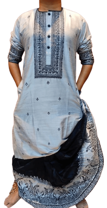 LAXMI SAREE MALL Silver Viscose Men's Regular Kurta ( Pack of 1 ) LAXMI SAREE MALL Silver Viscose Men's Regular Kurta ( Pack of 1 )