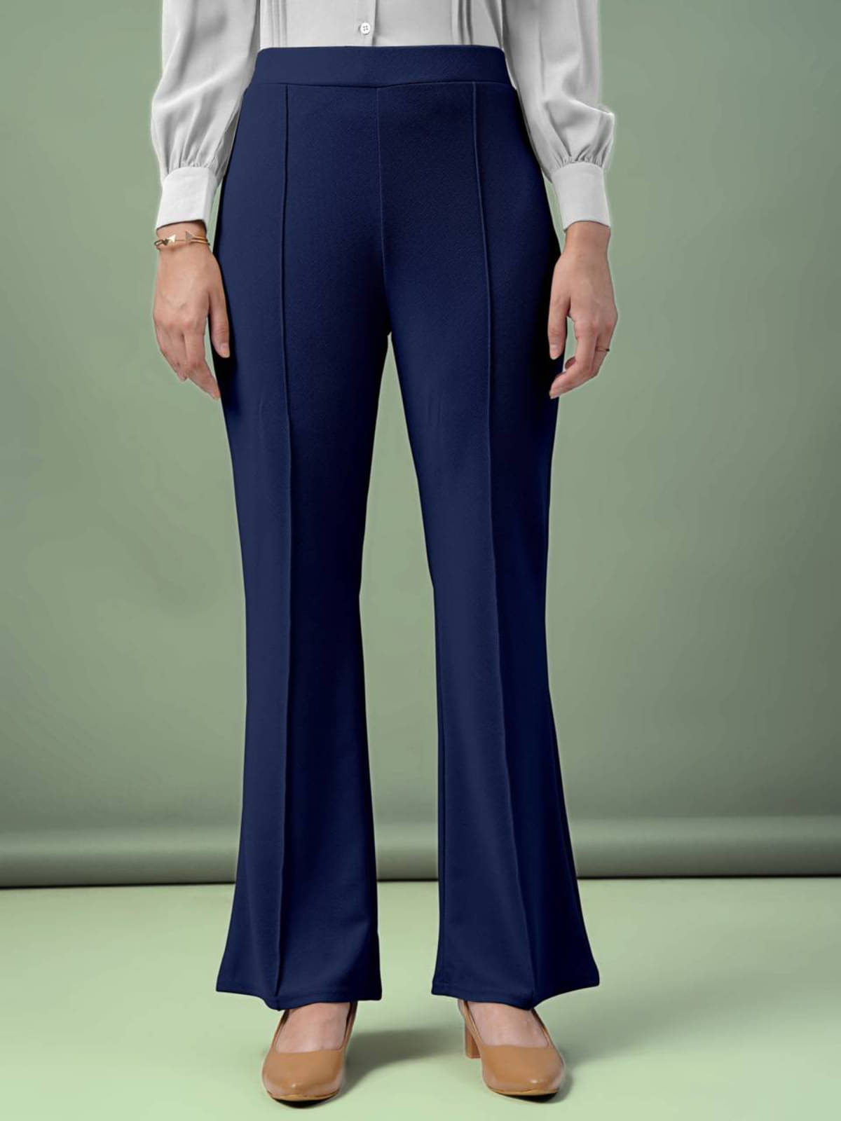     			MAHADEV ENTERPRISE Women Lycra Casual Trousers ( Blue )