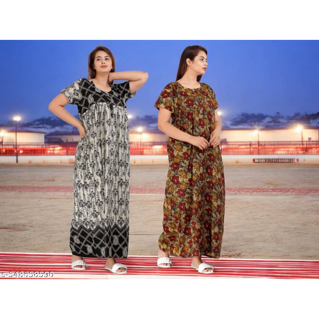     			Nira Cotton Self Design Women Regular Nighty ( Multicolor 6 )