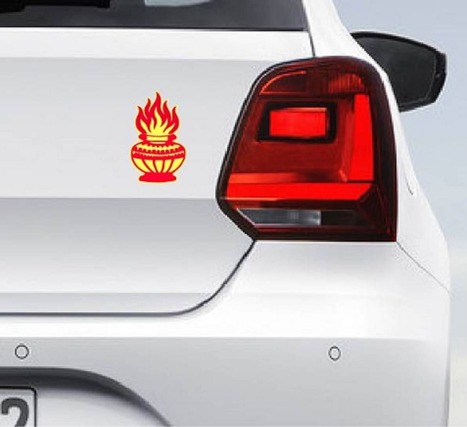     			PEACOCKRIDE Agni Kalasam Car Bumper Decal ( PVC Vinyl )