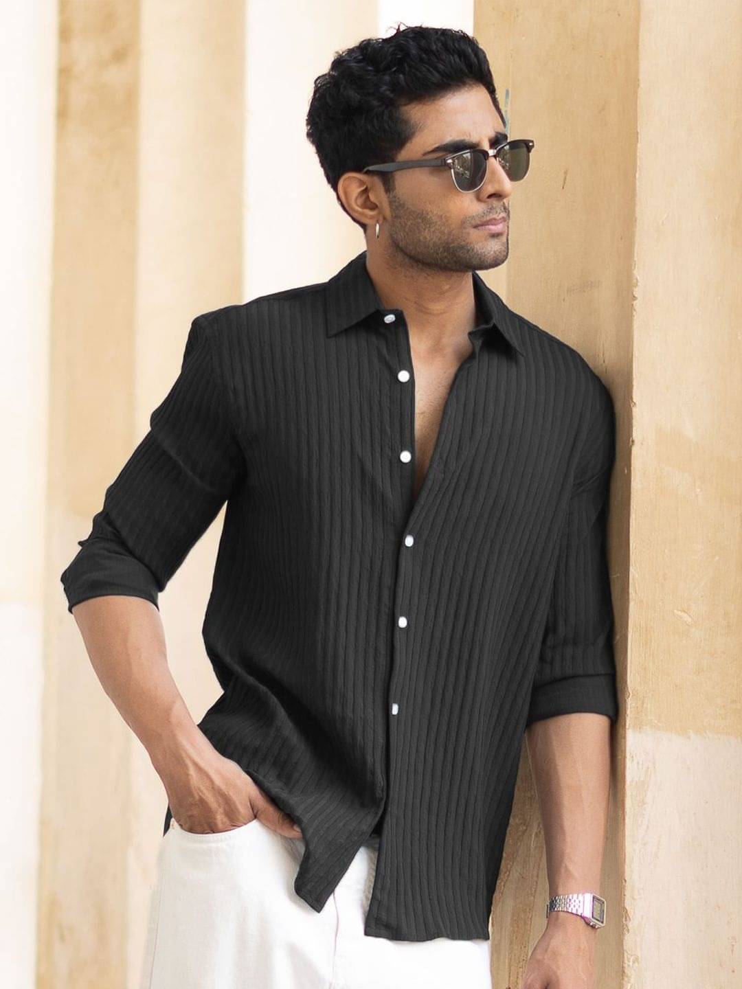 Pubg Dresses Cotton Blend Regular Fit Embroidered Full Sleeves Men's Casual Shirt - Black ( Pack of 1 ) Pubg Dresses Cotton Blend Regular Fit Embroidered Full Sleeves Men's Casual Shirt - Black ( Pack of 1 )