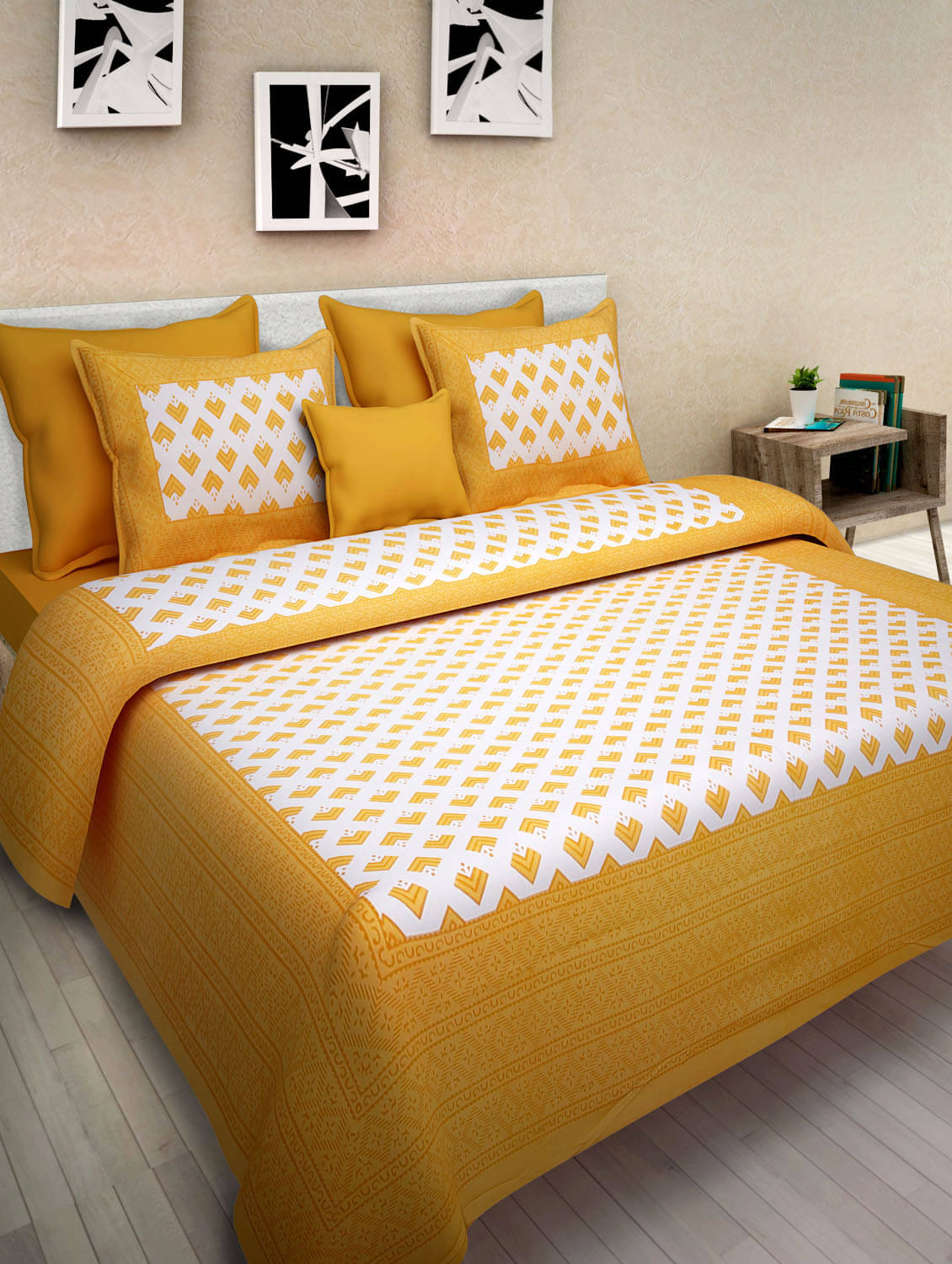     			Pure Loom Multicolor Cotton 1 Double Bedsheet with 2 Pillow Covers ( , 240 cm x 215 cm )