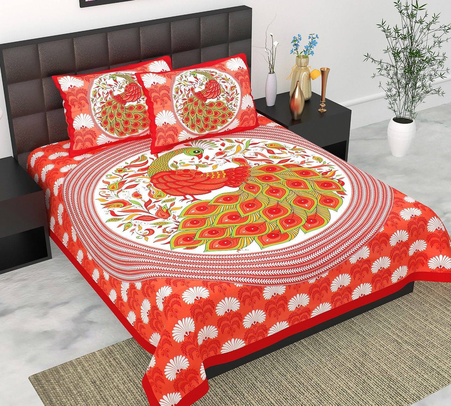     			Pure Loom Multicolor Cotton 1 Double Bedsheet with 2 Pillow Covers ( , 240 cm x 215 cm )