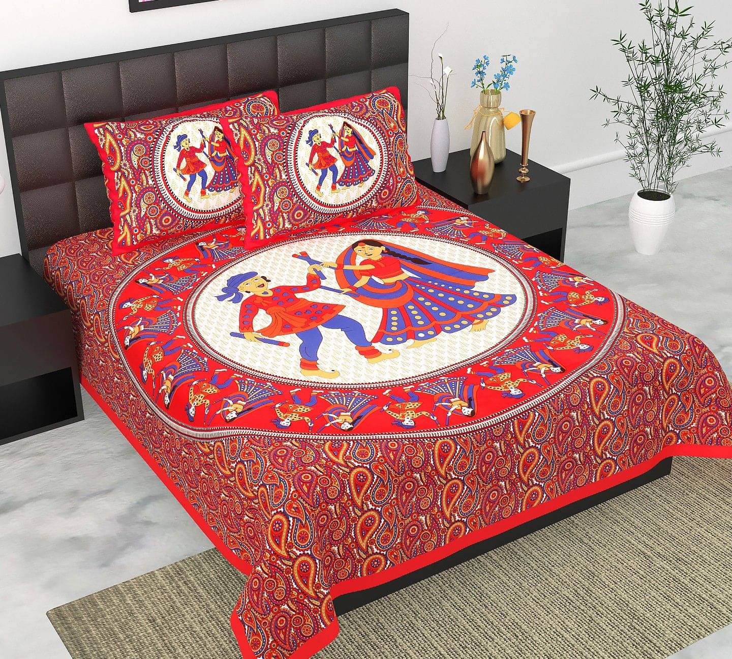     			Pure Loom Multicolor Cotton 1 Double Bedsheet with 2 Pillow Covers ( , 240 cm x 215 cm )