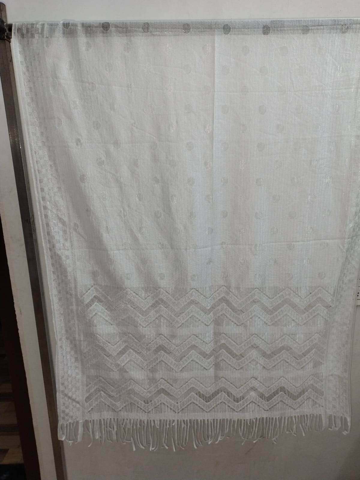     			RAMBAAN CREATION Chanderi Women Dupatta ( White , Pack of 1 )