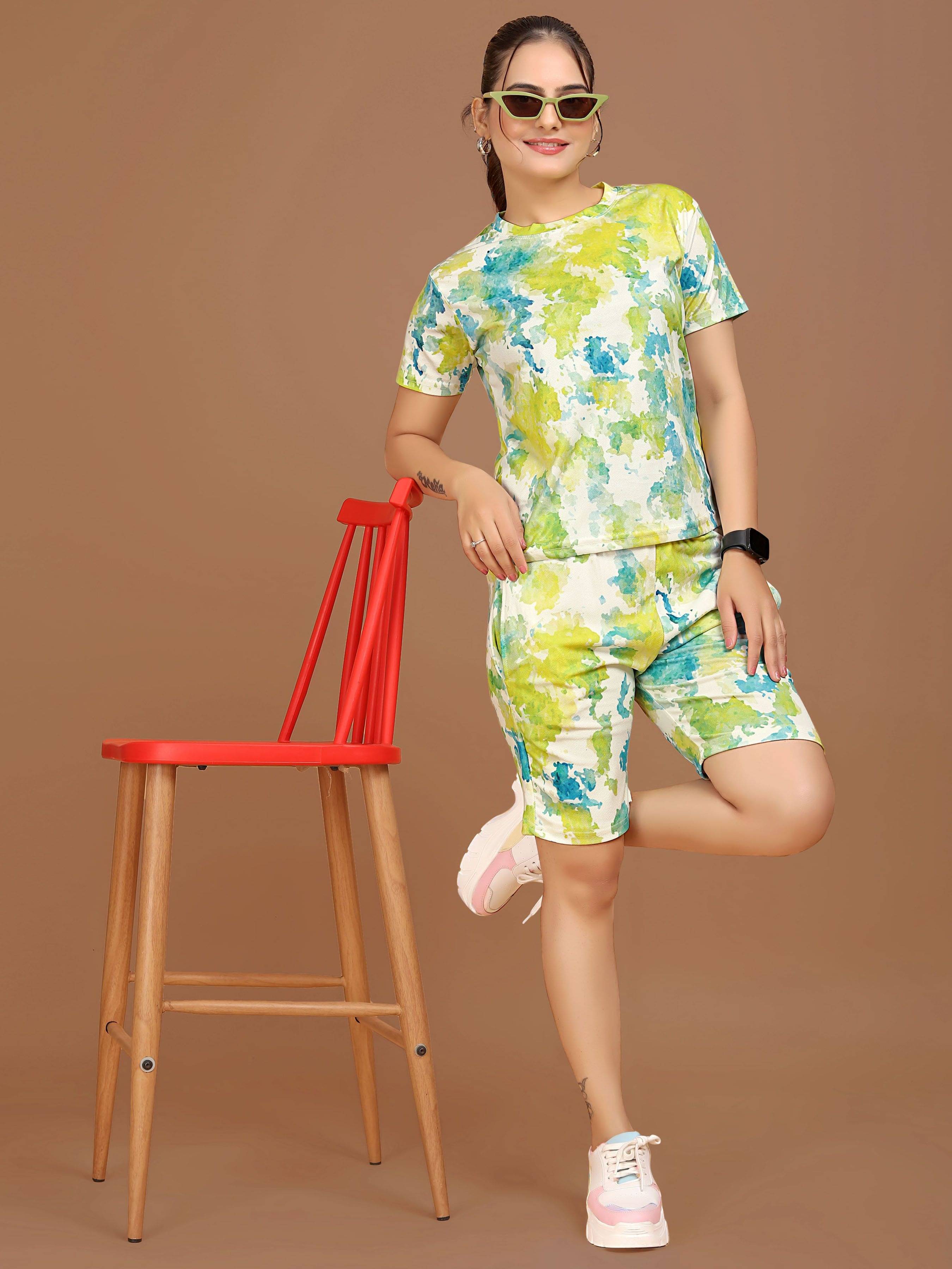     			SAKARMAA Women T-Shirt With Trousers Co-Ord Set ( Multicolor )